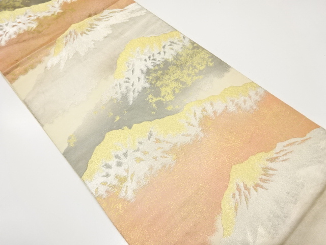 アンティーク　遠山模様織出し袋帯（材料）